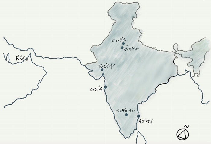 　インド主要都市マップ