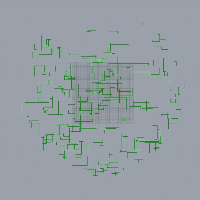　図6　ノルの「Computer Composition with Lines」を模してAIが生成したGrasshopper 
　Pythonの実行結果